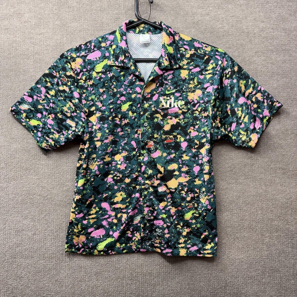Nike Dri-FIT Polo Shirt Mens Large‎ Multicolor Trek Division Allover Print